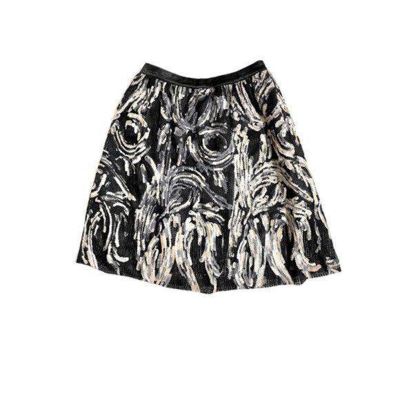 Endless Rose Womens Black Knee-Length Mesh Floral Applique Flare Skirt SZ M NEW - Picture 1 of 8
